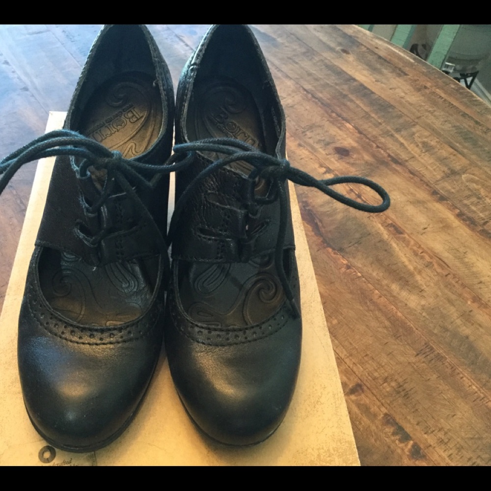 Born black leather shoes
